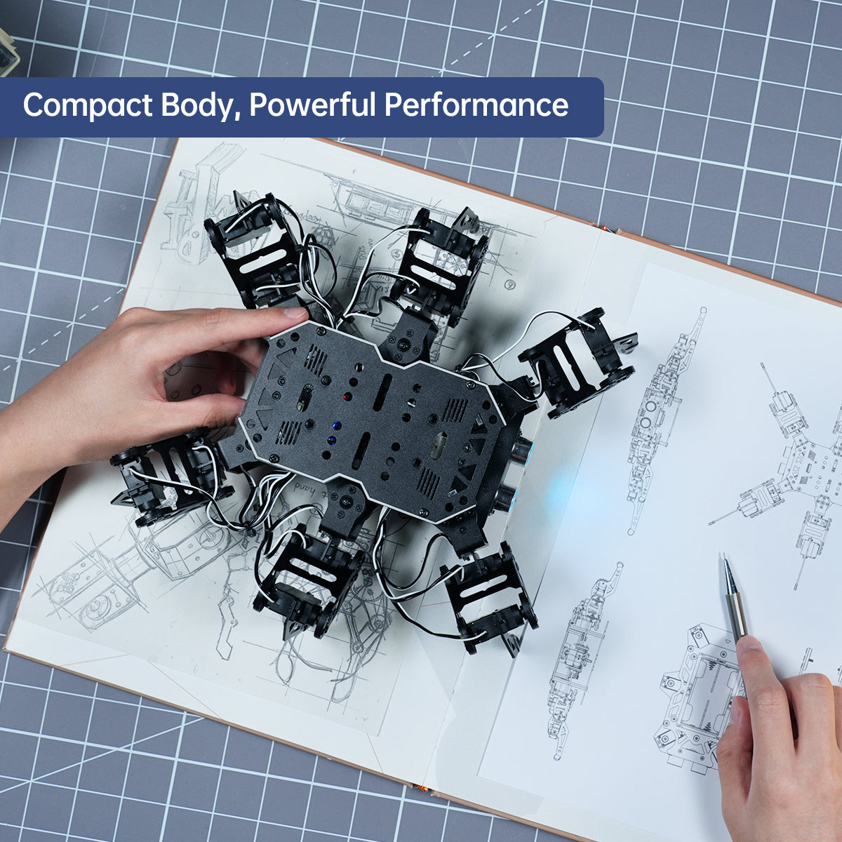 Hiwonder miniHexa AI Hexapod Robot with AI Vision & Voice Interaction, Support Arduino Programming & Sensor Expansion