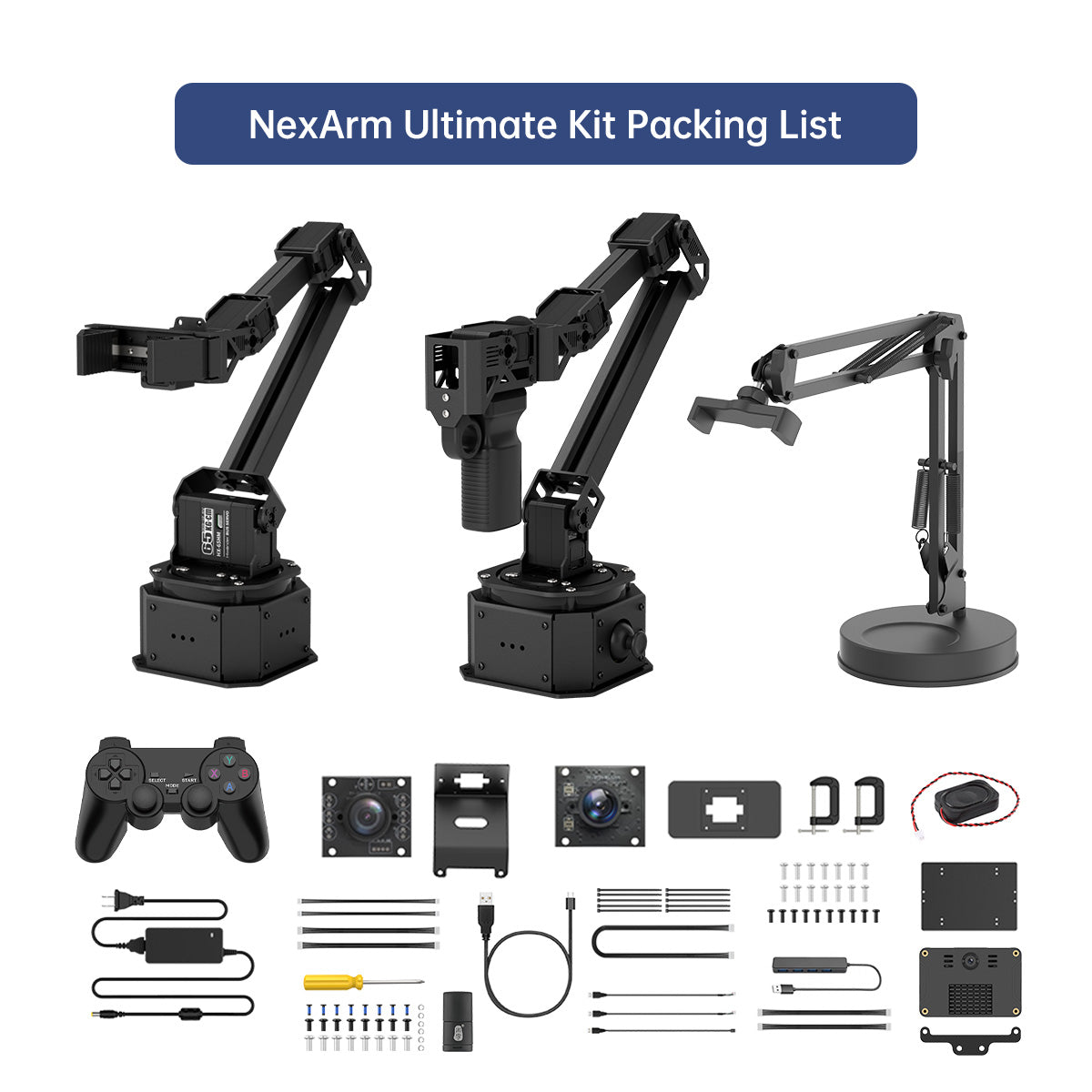 Hiwonder NexArm Open-Source Embodied AI Robotic Arm with ESP32 & AT32 Dual-Chip Design, AI Vision, Large AI Model, and K230 Vision Module