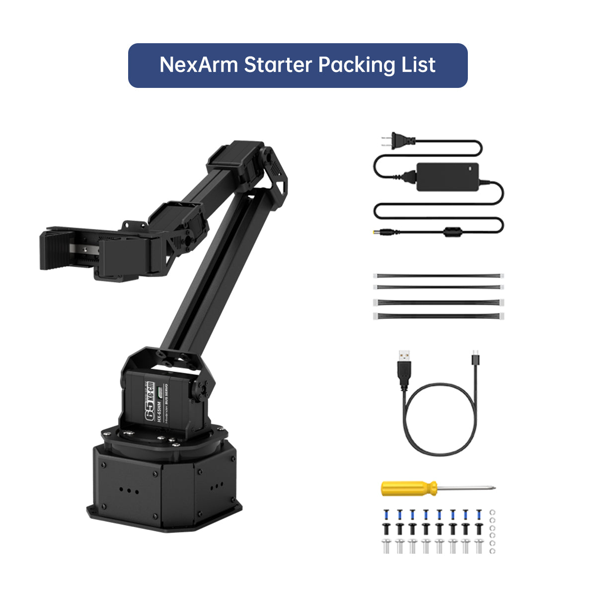 Hiwonder NexArm Open-Source Embodied AI Robotic Arm with ESP32 & AT32 Dual-Chip Design, AI Vision, Large AI Model, and K230 Vision Module