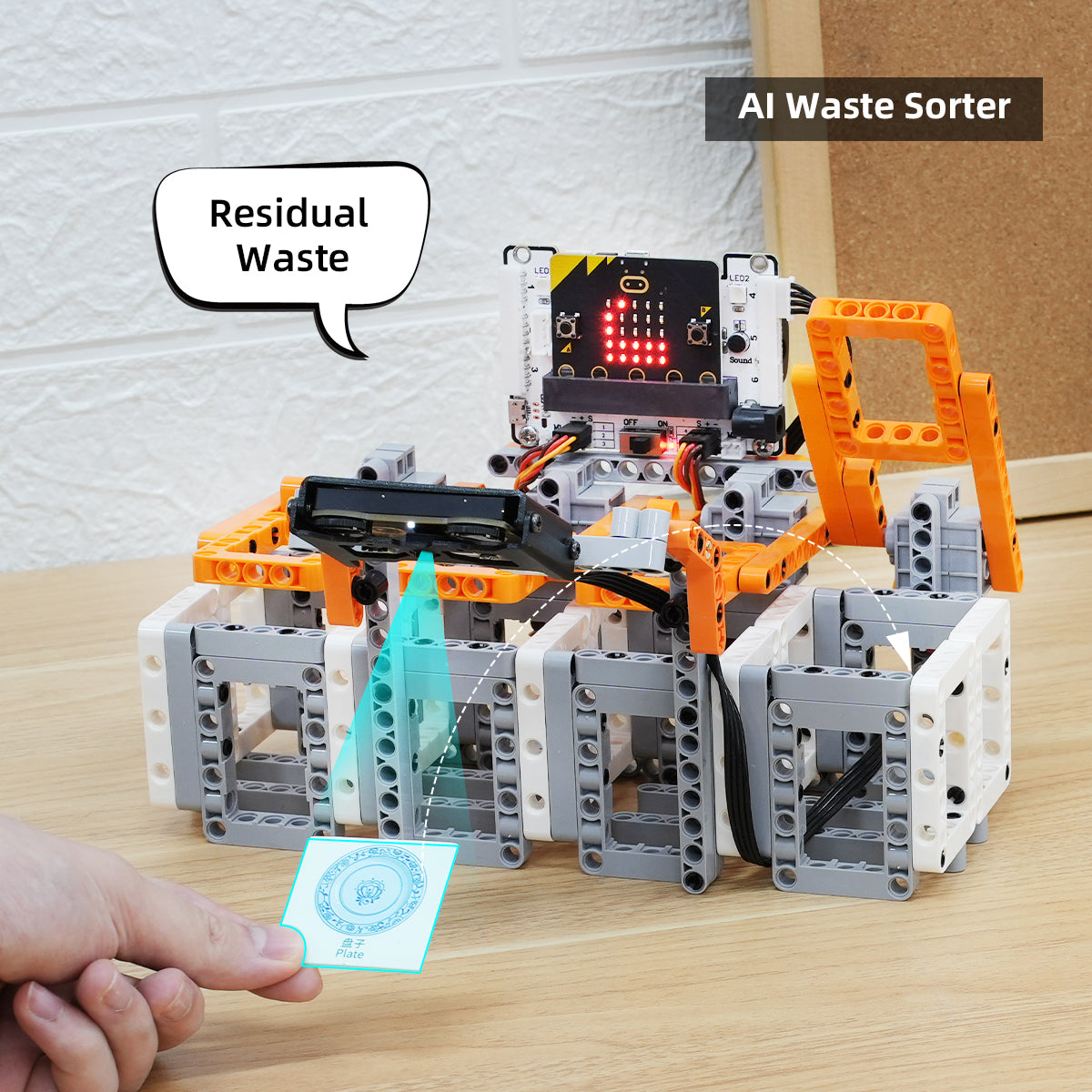 DaDa:bit AI Programmable Building Block Kit Powered by micro:bit with WonderCam AI Vision Module Supports Sensor Expansion