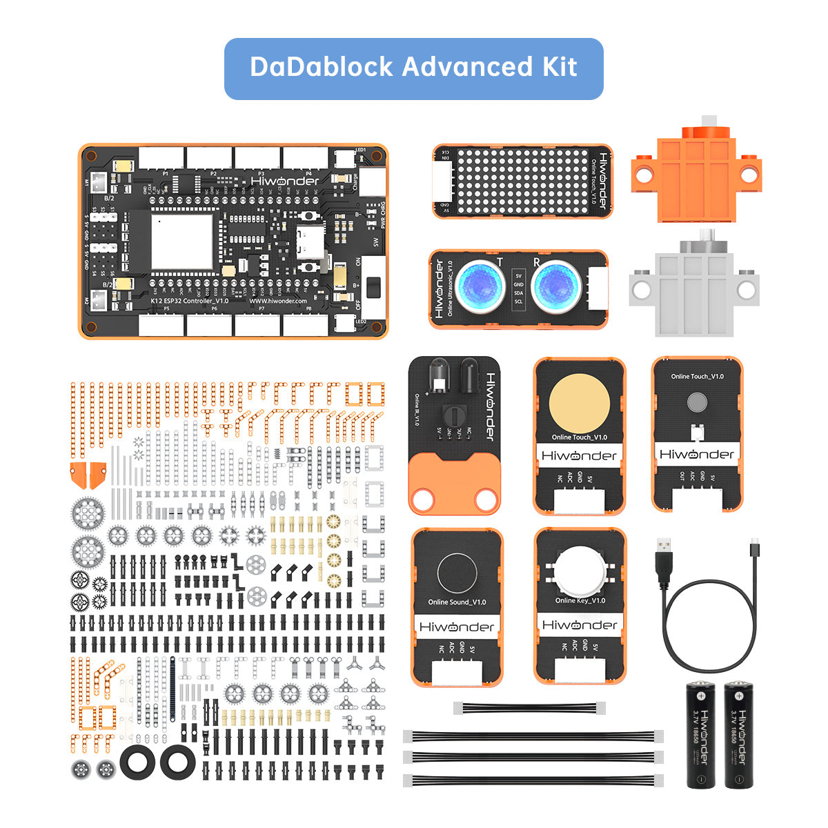 Hiwonder DaDablock Programmable Building Block Kit Powered by ESP32 wi