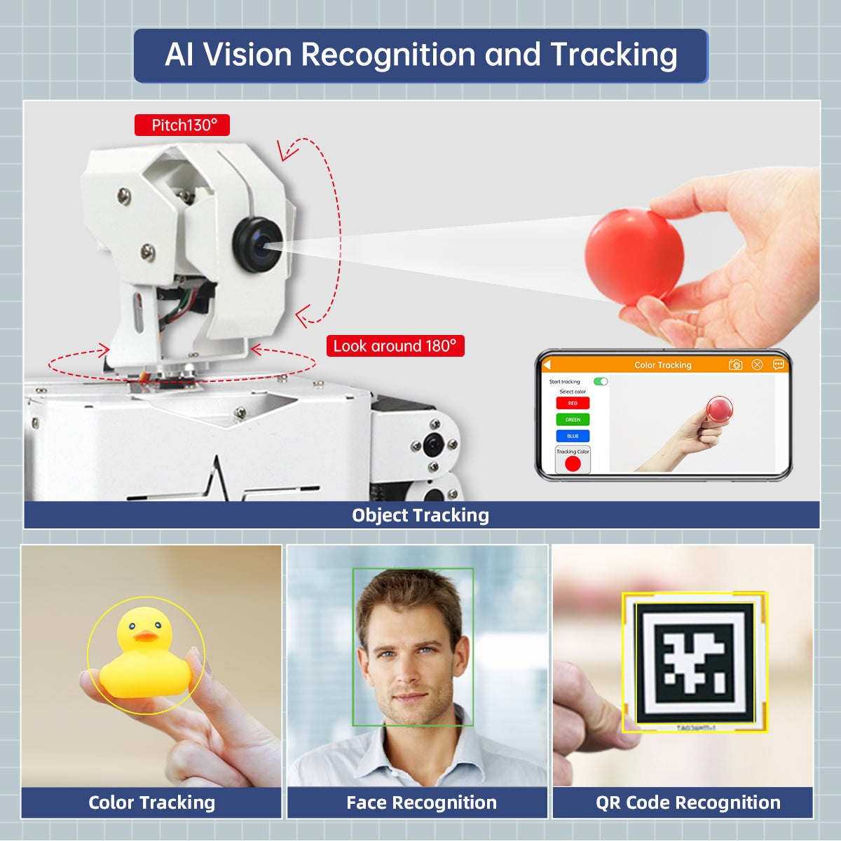 TonyPi Hiwonder AI Intelligent Vision Humanoid Robot Powered by Raspberry Pi 4B 4GB
