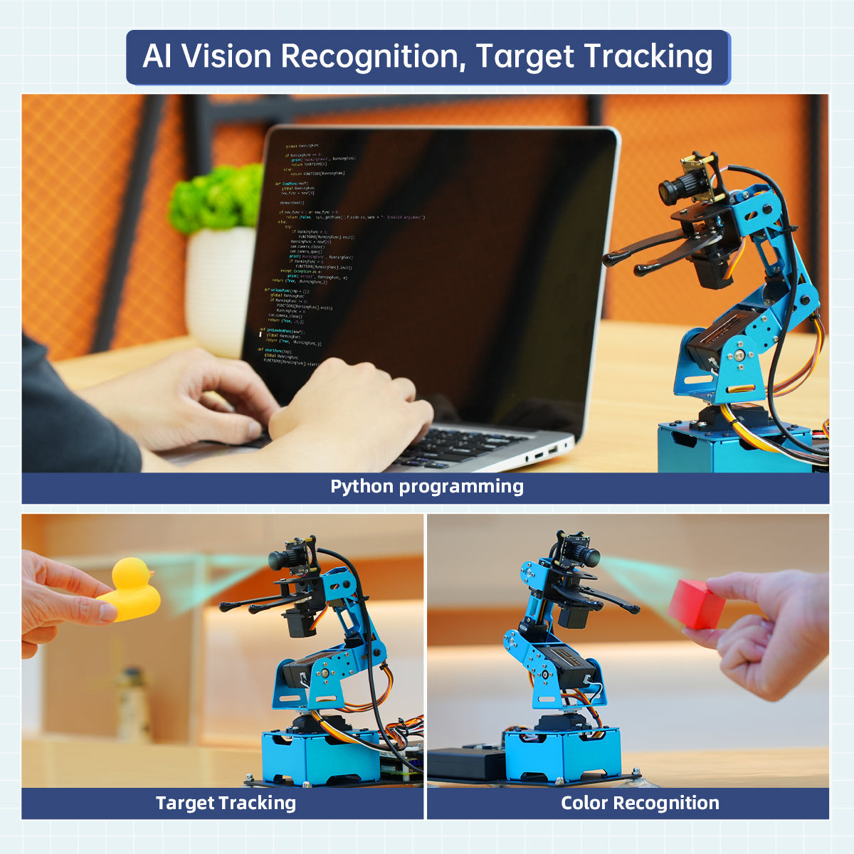 Hiwonder ArmPi mini 5DOF Vision Robotic Arm Powered by Raspberry Pi Support Python, OpenCV Target Tracking for Beginners