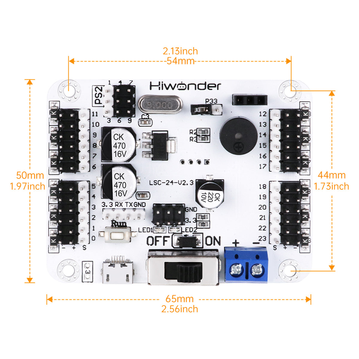 LSC-24: Hiwonder 24 Channel Digital Servo Controller with 16M Memory/Arduino Compatible