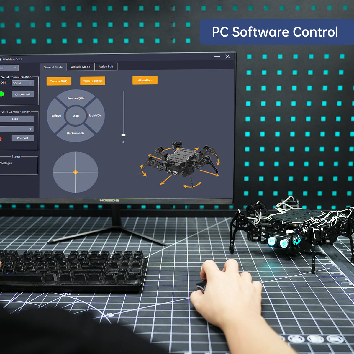 Hiwonder miniHexa AI Hexapod Robot with AI Vision & Voice Interaction, Support Arduino Programming & Sensor Expansion