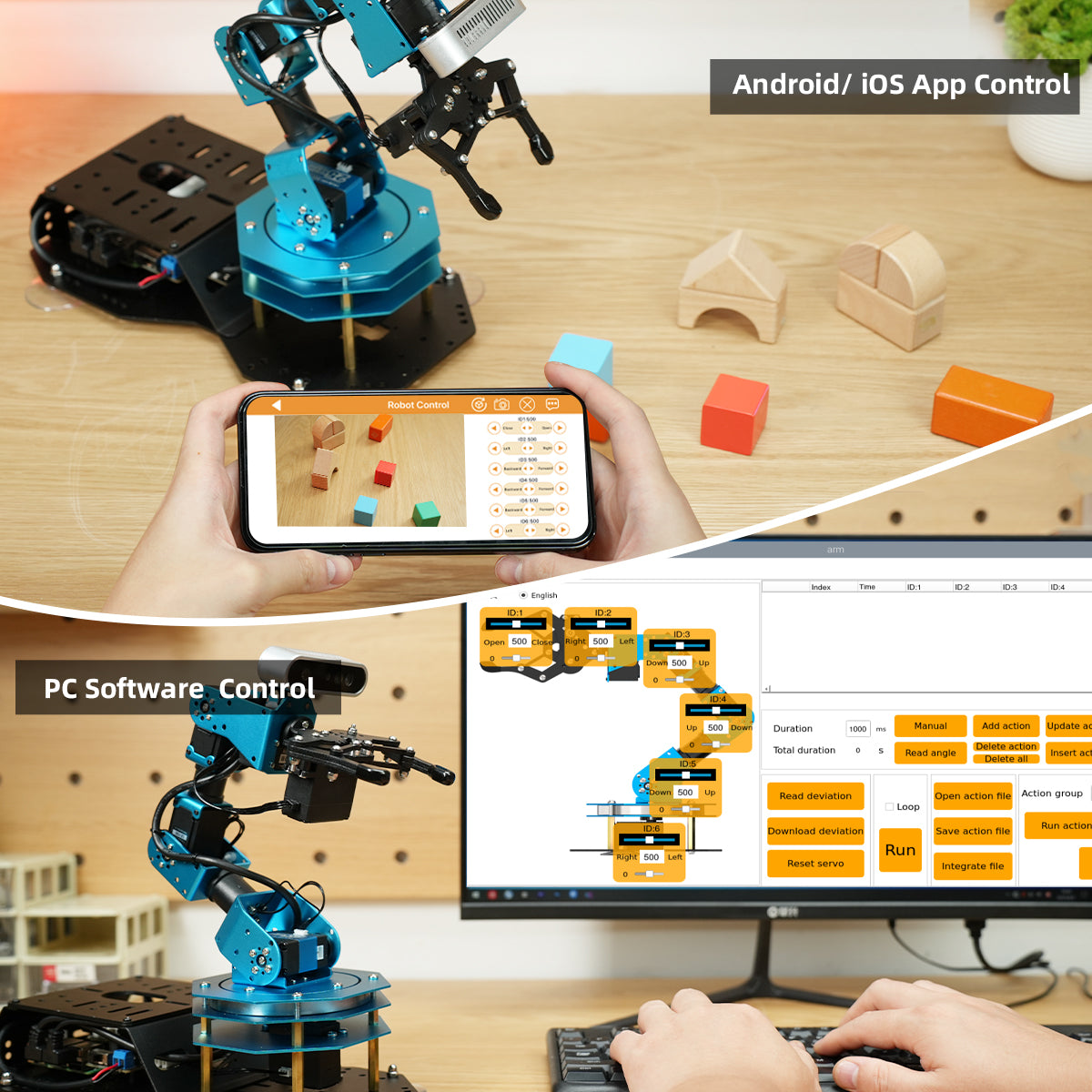 Hiwonder ArmPi Ultra ROS2 3D Vision Robot Arm, with Multimodal Large AI Model (ChatGPT), AI Voice Interaction, Vision Recognition, Tracking & Sorting