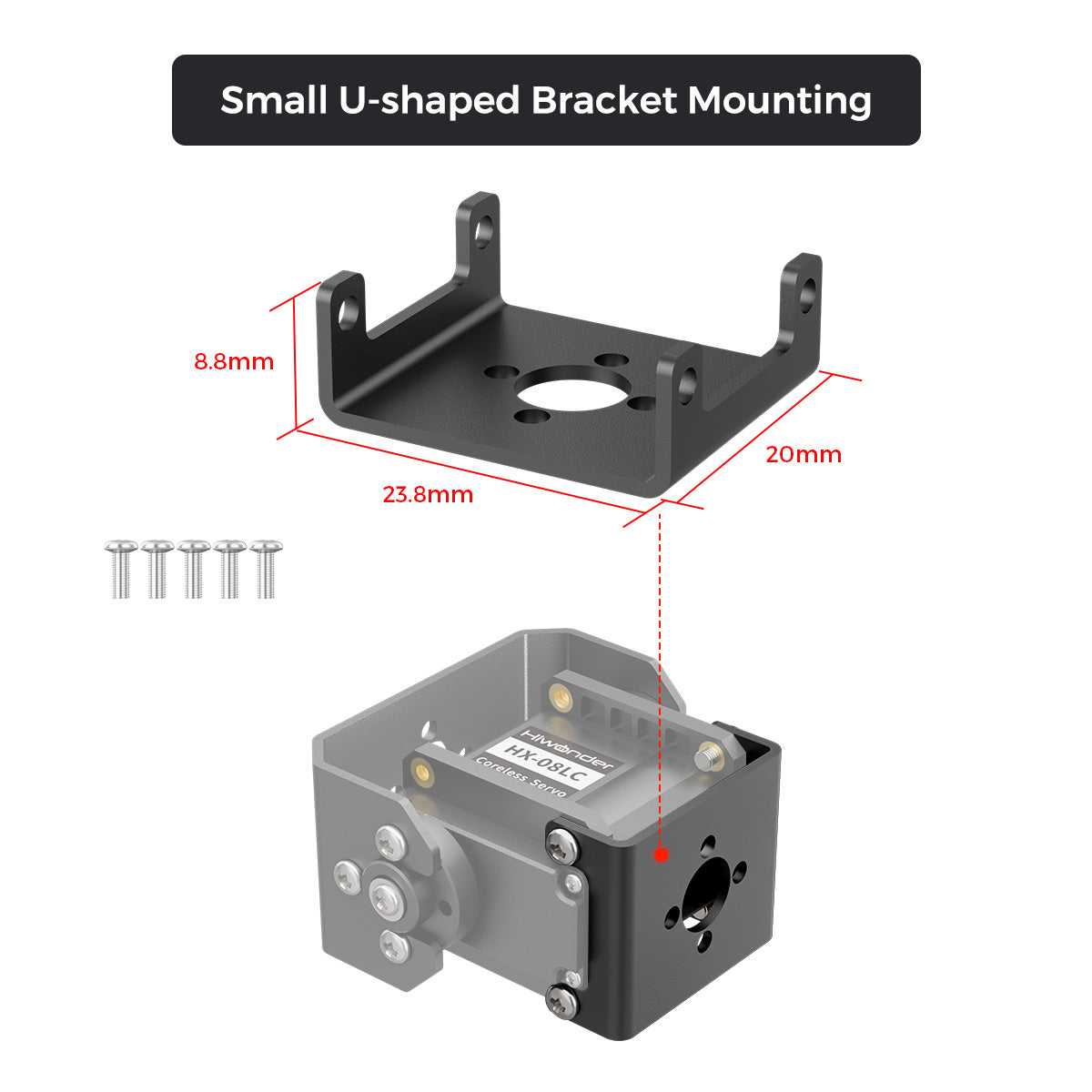 Hiwonder HX-08LC Micro Coreless Intelligent Serial Bus Servo 8 kg·cm High Torque & Speed, Dual-Shaft Full Metal Gear Motor for Embodied AI Robots