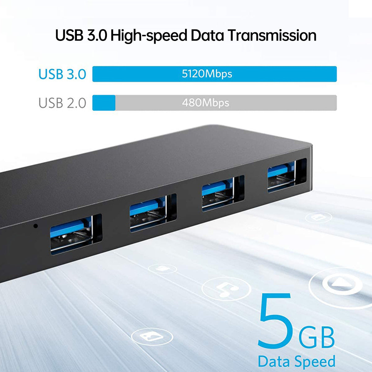 USB3.0 HUB Extender Compatible with Ros Robot/Car Raspberry Pi Jetson Series Boards