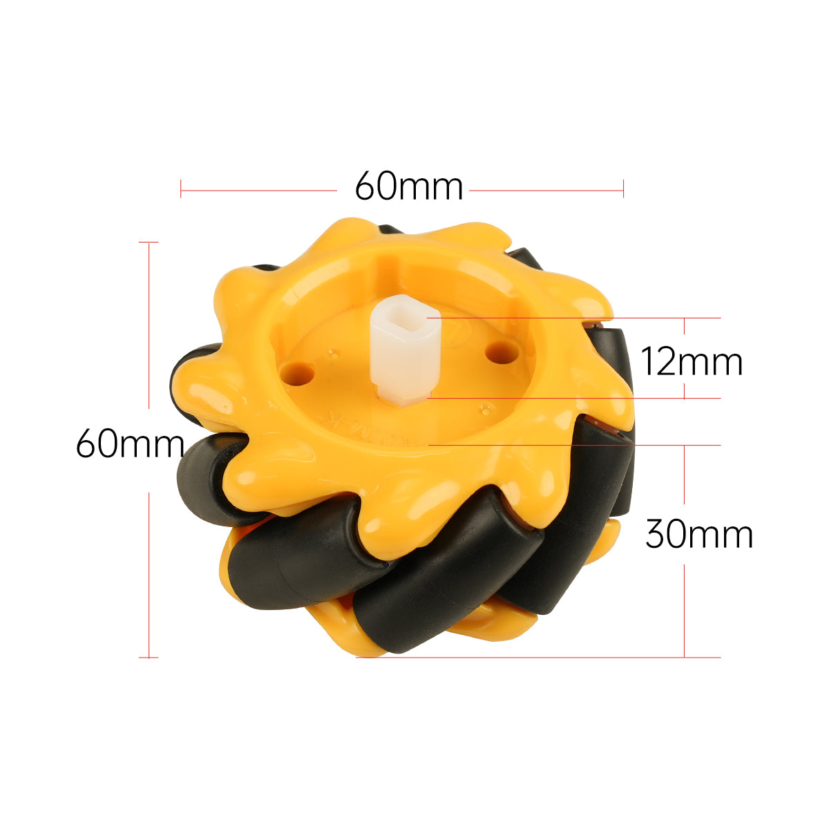 Hiwonder Mecanum Wheel 60mm Omnidirectional Smart Robot Car Accessories, DIY Toy Components