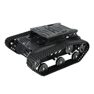 Hiwonder Tank Car Chassis Kit Shock Absorbing Robot with DC Geared Motor for Arduino/ Raspberry Pi/ Jetson Nano DIY Robotic Car Learning Kit (Black)