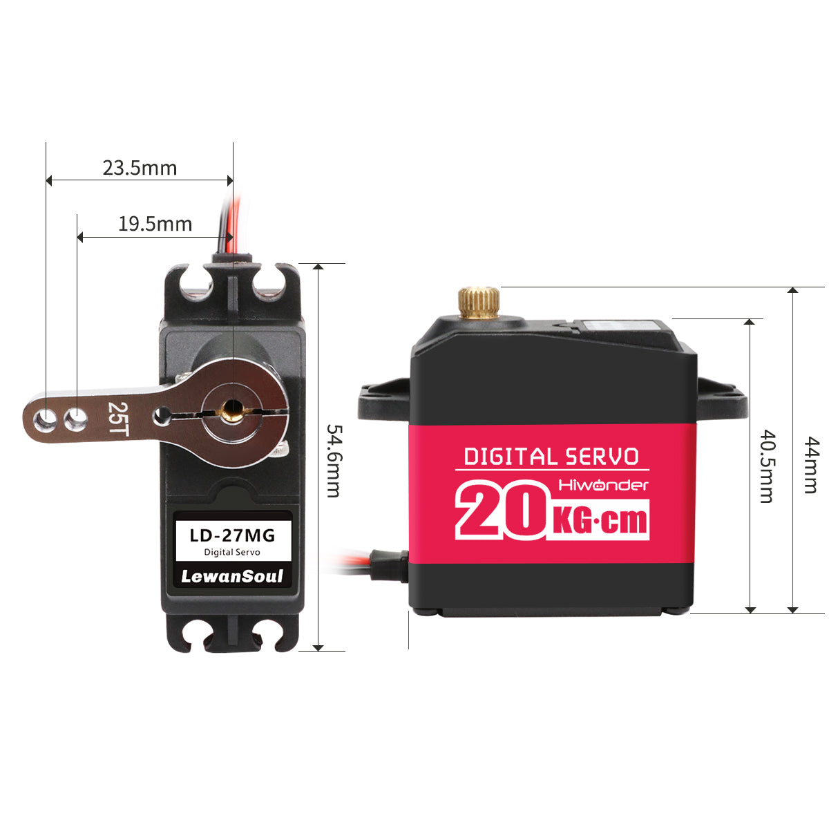 Hiwonder LD-27MG Full Metal Gear Digital Servo with 270 Control Angle, Aluminium Case for Robot RC Car