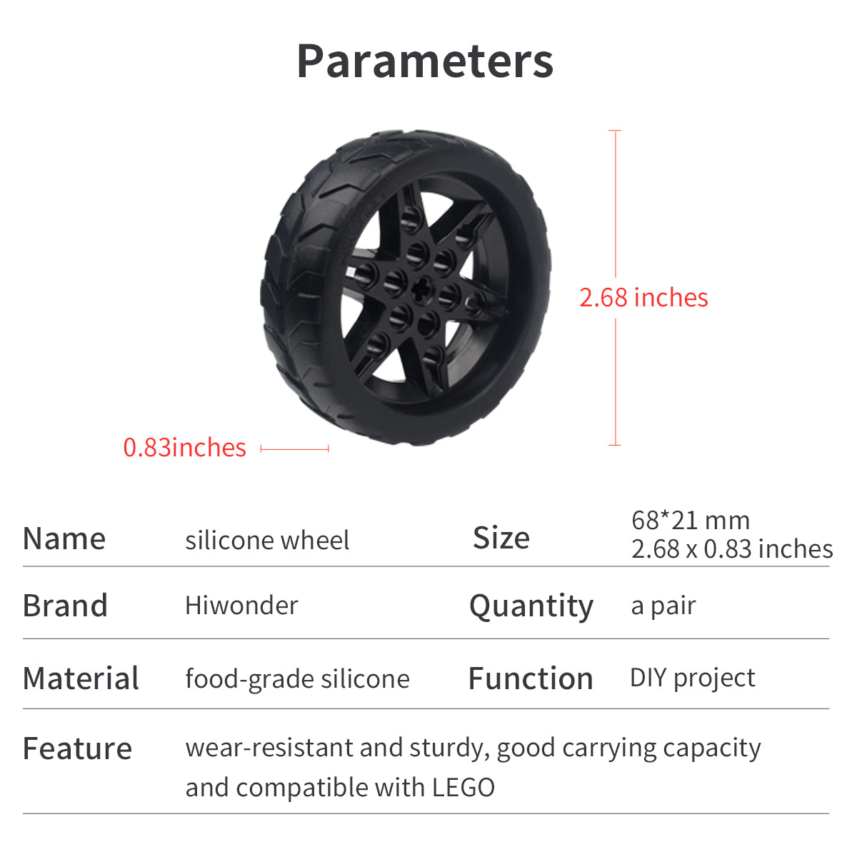 Silicone Wheel: Hiwonder Robot Car TT Motor Wheel for DIY