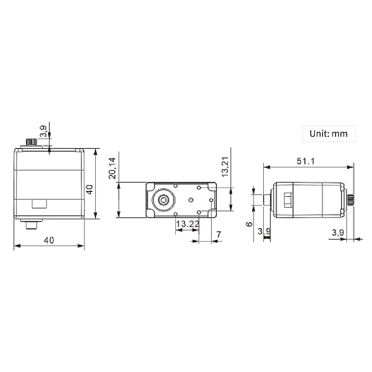 Hiwonder HTD-45H High Voltage Serial Bus Servo 45KG Torque with Three Connectors and Data Feedback