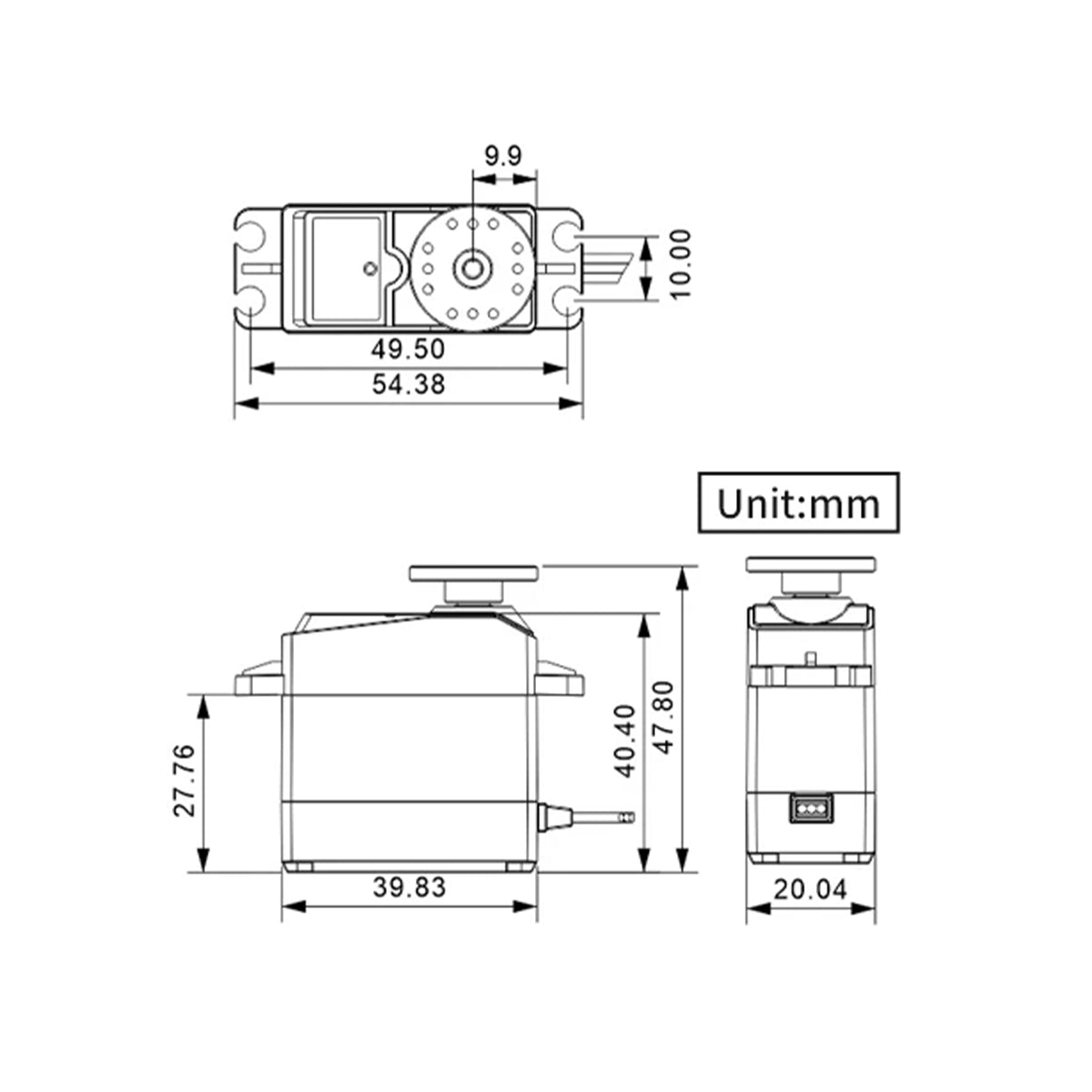 Hiwonder LD-27MG Full Metal Gear Digital Servo with 270 Control Angle, Aluminium Case for Robot RC Car