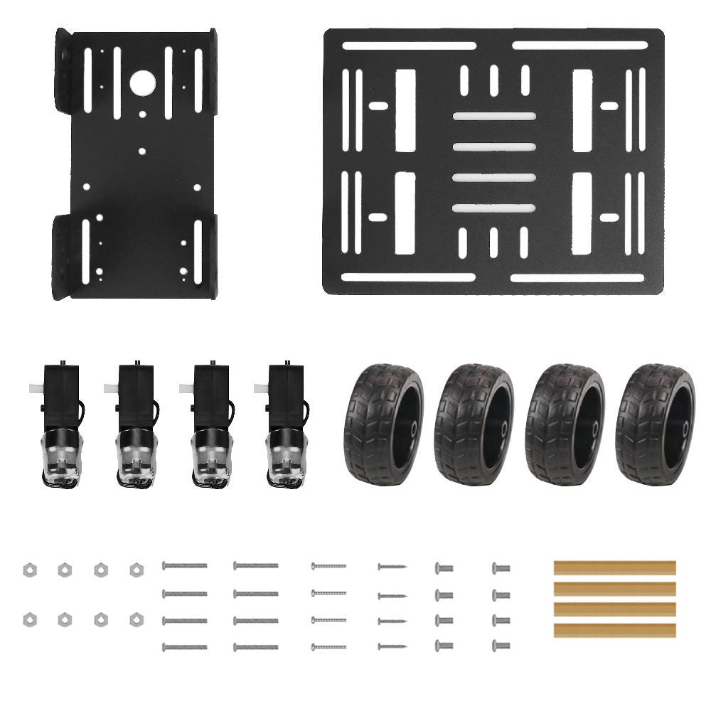 Hiwonder 4WD Chassis Car Kit with Aluminum Alloy Frame, TT Motor Smart Robot Car Kit