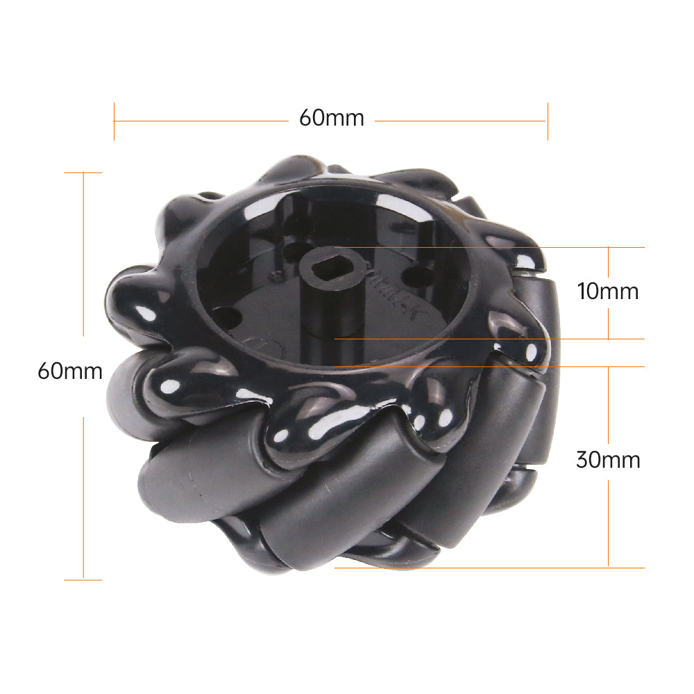 Hiwonder Mecanum Wheel 60mm High Omnidirectional Hardness Plastic Wheel for Robot Car DIY