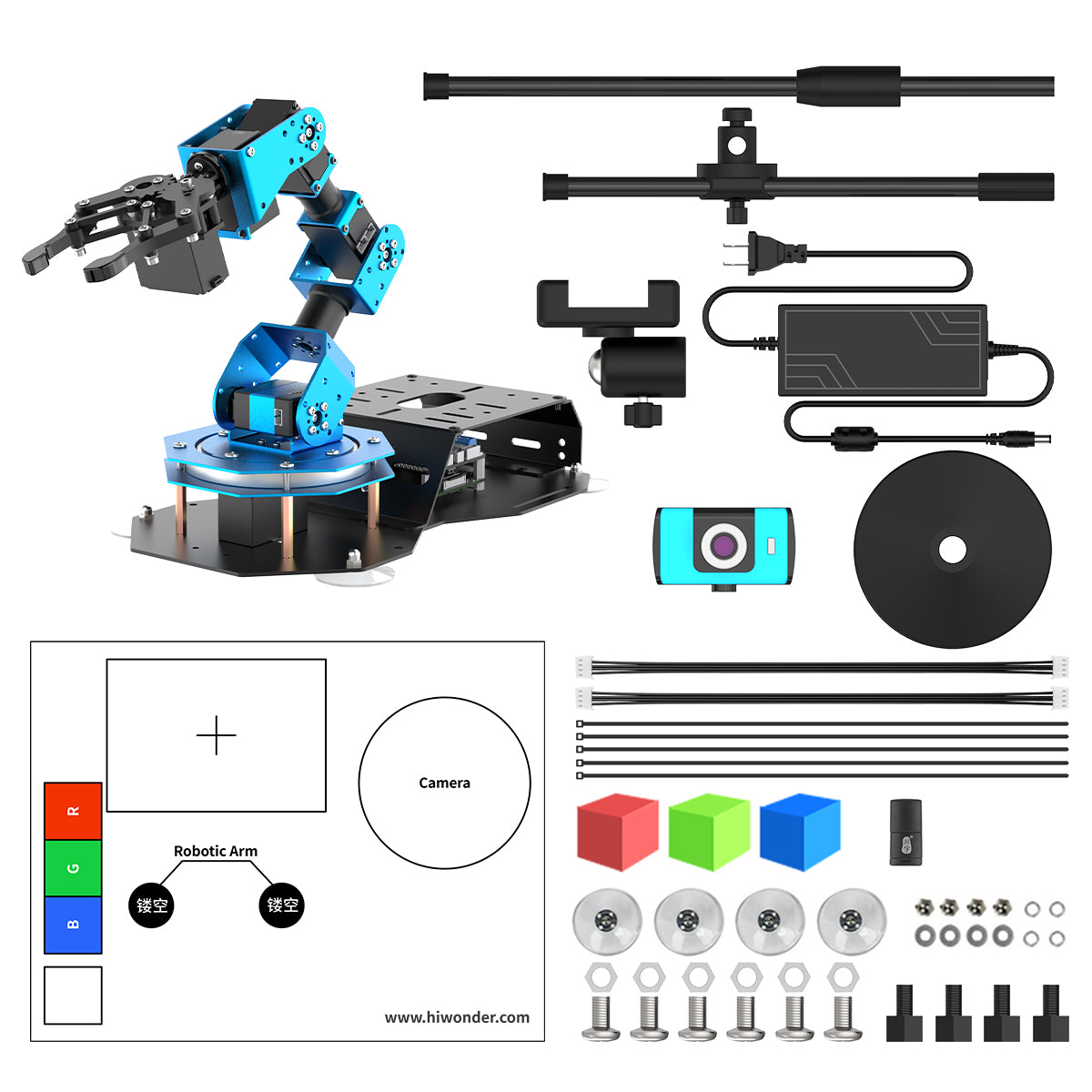 ArmPi Hiwonder Raspberry Pi 4B 4GB (Included) AI Vision Robotic Arm/ Python Program