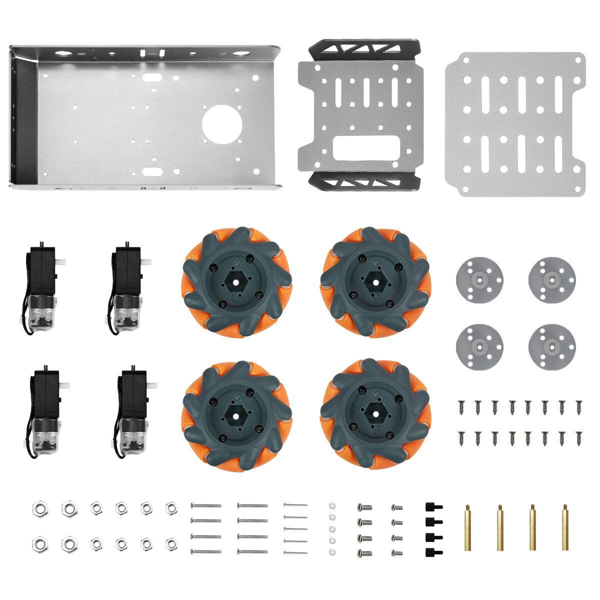 Hiwonder Mecanum Wheel Chassis Car Kit with TT Motor, Aluminum Alloy Frame, Smart Car Kit for DIY Education Robot Car Kit