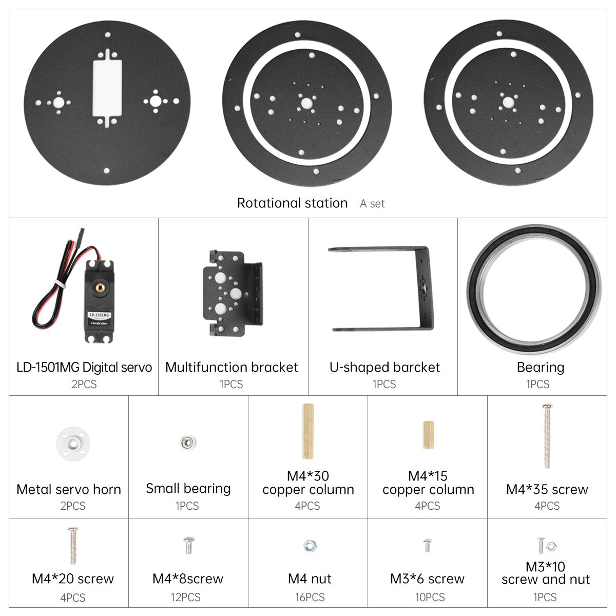 Hiwonder 2 DoF Pan Tilt Digital Servo Kit Full Metal Bracket for Building Robot Robotic Arms and More Robot DIY Kit (unassembled)